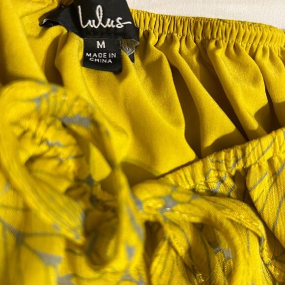 LULUS DRESS WOMENS YELLOW WITH GRAY SIZE M - Picture 10 of 13